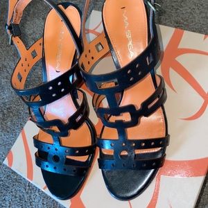 Via spiga orange and black sandal